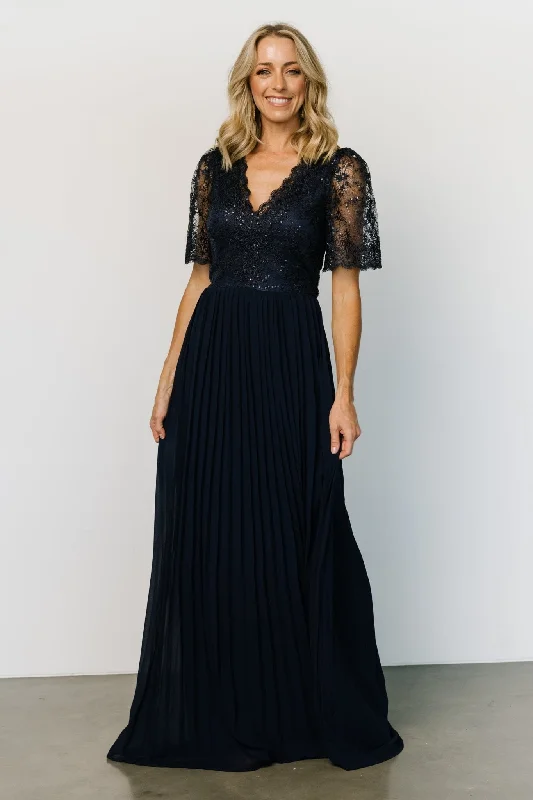 Bargain Prices Josephine Pleated Maxi Dress | Navy