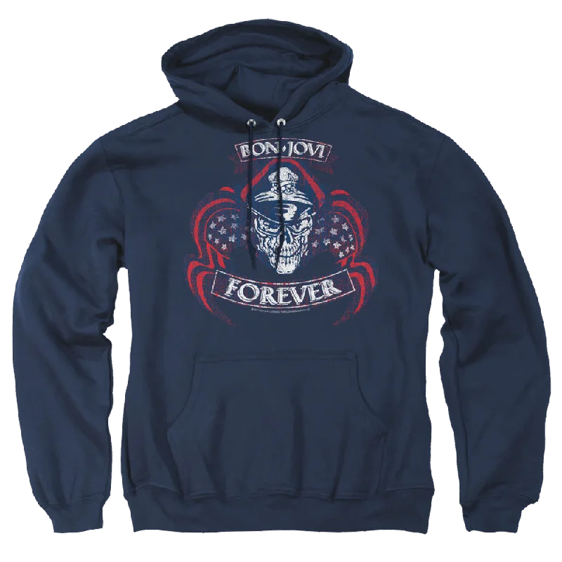 trendy zip-up hoodieBon Jovi Forever Skull - Pullover Hoodie