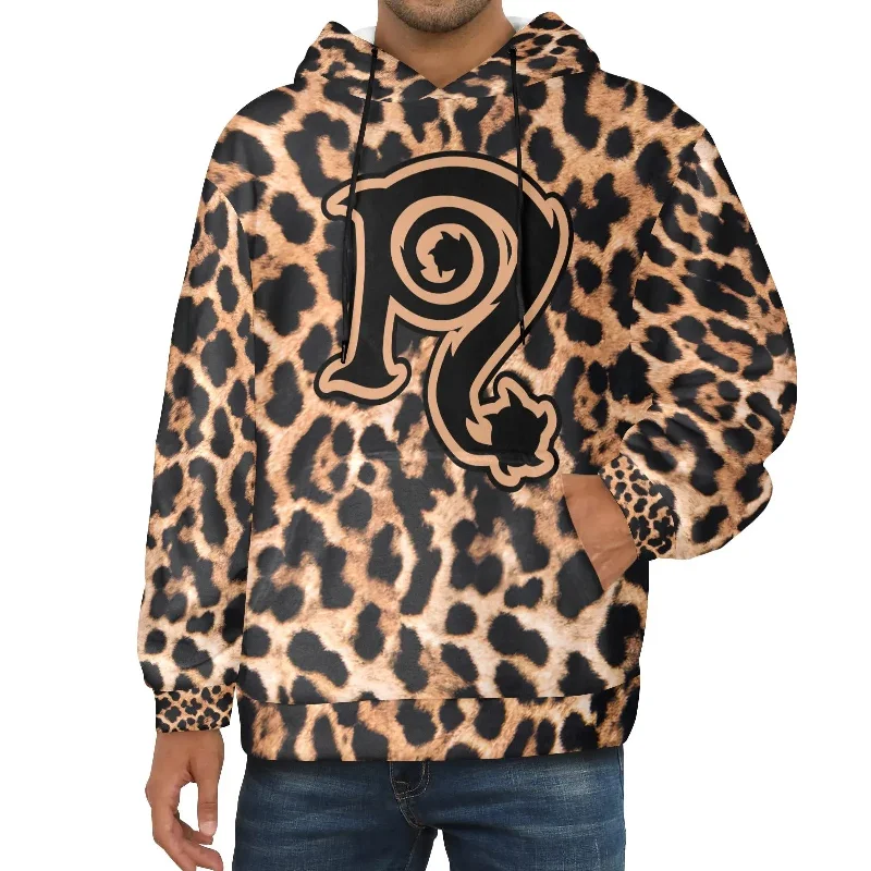 Bargain Bin Necro - N Symbol - Leopard Fleece Velour Hoodie
