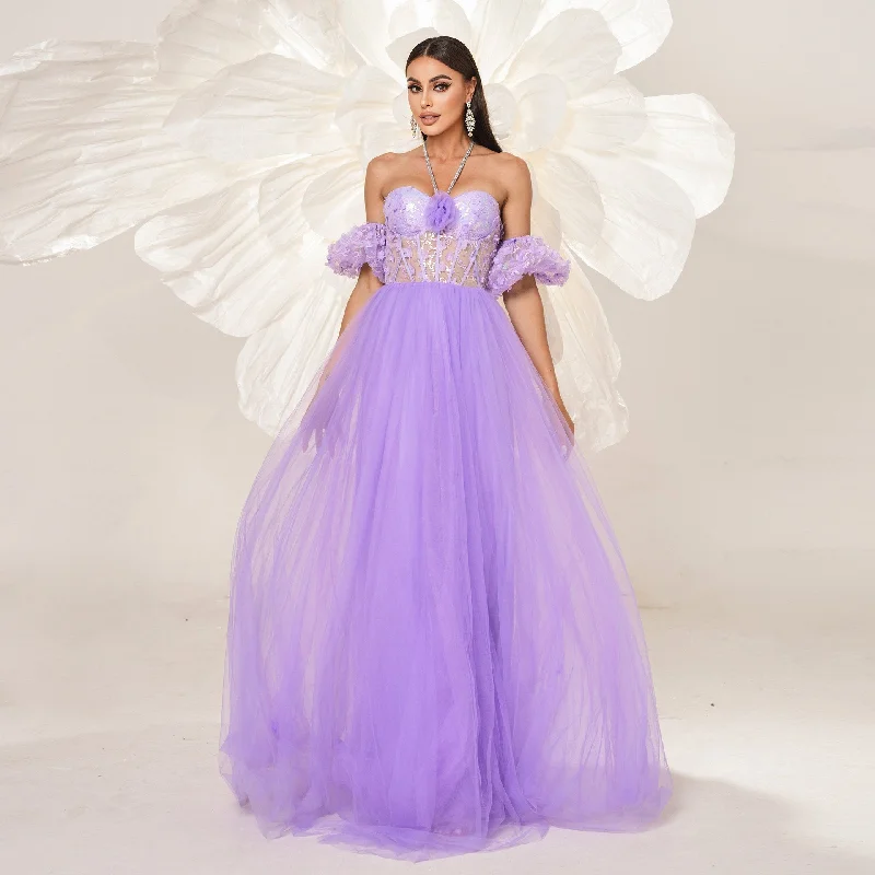 Exclusive Savings Elegant Sexy Long Evening Purple Dress