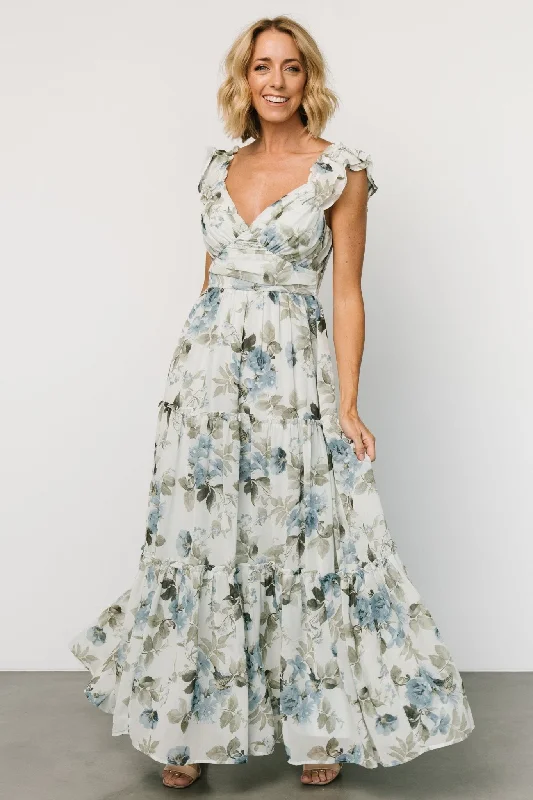 textured dressMartina Maxi Dress | Light Blue Floral