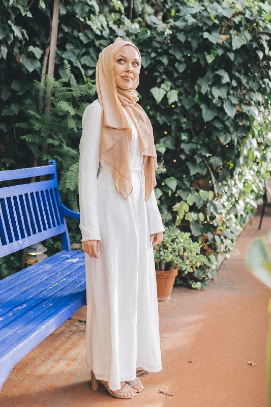 Massive Deals Irene Chiffon Sheath Dress- Off White