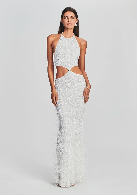 Super Bargain Katerina Sequin Feather Dress