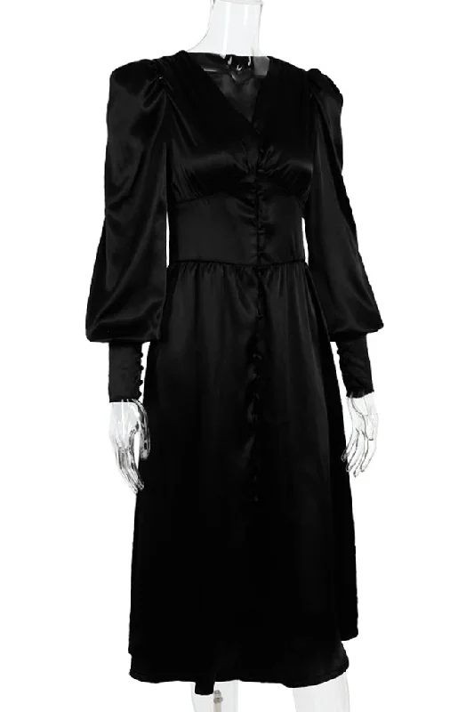 Year-End Sale Long Sleeve Empire Waist Fit&Flare Dress