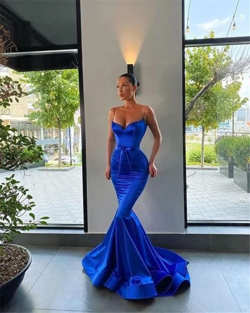 Final Sale Royal Blue Fitted Mermaid Evening Dress,DS4630