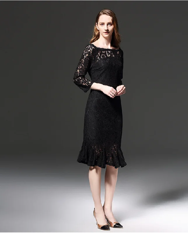 Loyalty Reward Elegant Embroidered long sleeve sexy lace dress