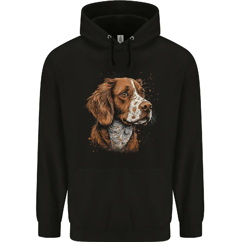 stylish pullover sweatshirtA Brittany Spaniel Dog Mens 80% Cotton Hoodie