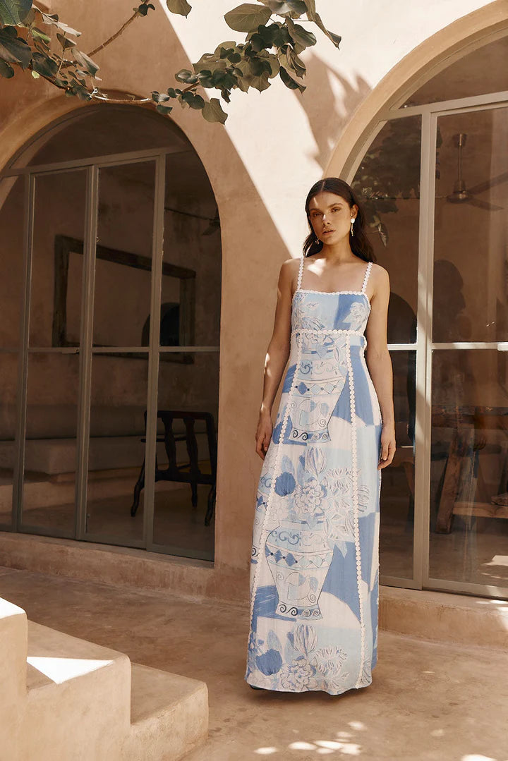 Factory Direct Sale Aqua Floral Dress