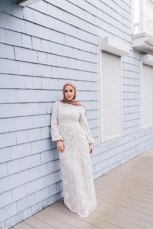 The Best Prices Hailey Lace Floral Maxi- Cream