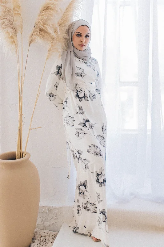 layered dressNavera Floral Wrap Maxi Dress- Off White