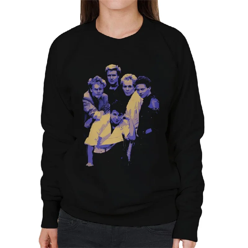 Doorbuster Deal TV Times Duran Duran Band Portrait Blue 1983 Women's Sweatshirt