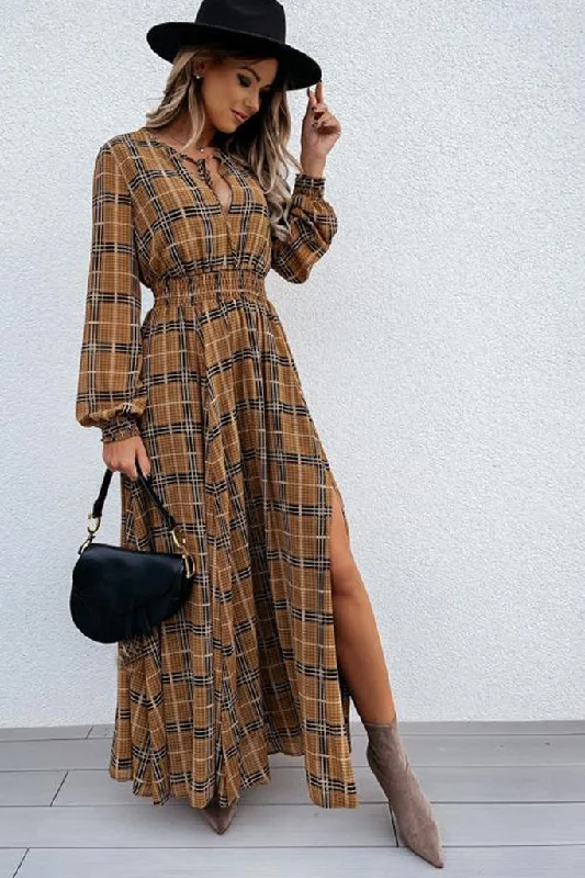 Overstock Sale Elastic Waist Bottom Slit Dress