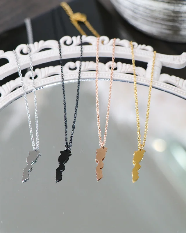 Online Only Birthplace Map Necklace- Morocco