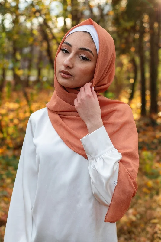 Price Buster Chiffon Bubble Scarf- Dark Peach