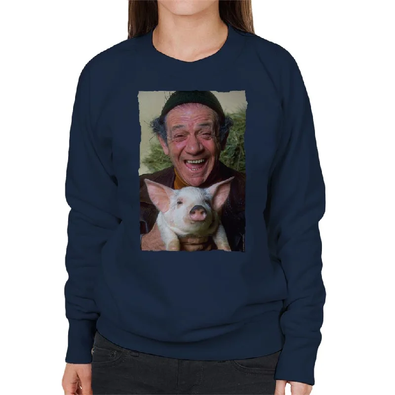Crazy Deals TV Times Sid James Holding A Pig Women's Sweatshirt