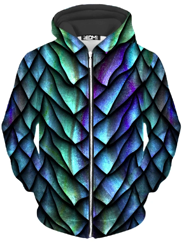 Seasonal Sale Dosed Dragon Scale Unisex Zip-Up Hoodie