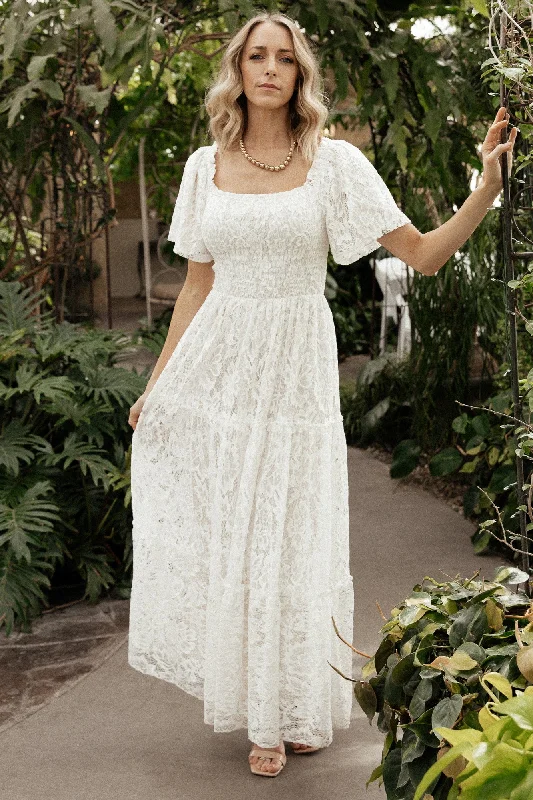 Bargain Prices Aspen Smocked Lace Maxi Dress | Off White