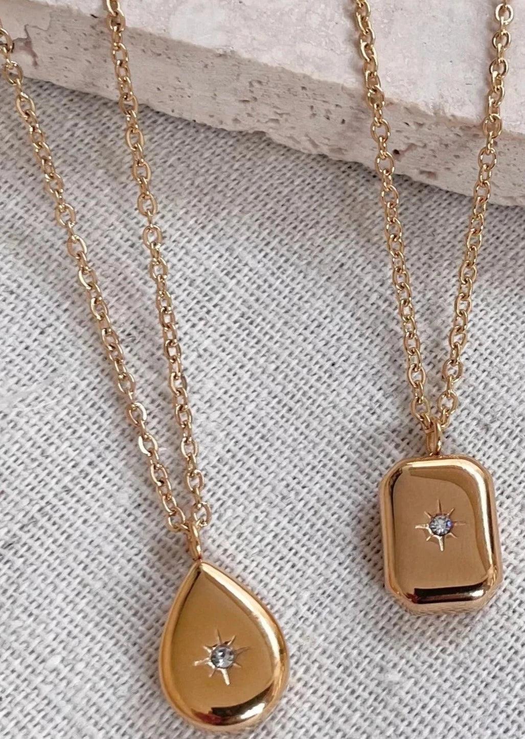 Don't Wait Mini Star Embossed Pendant Necklace