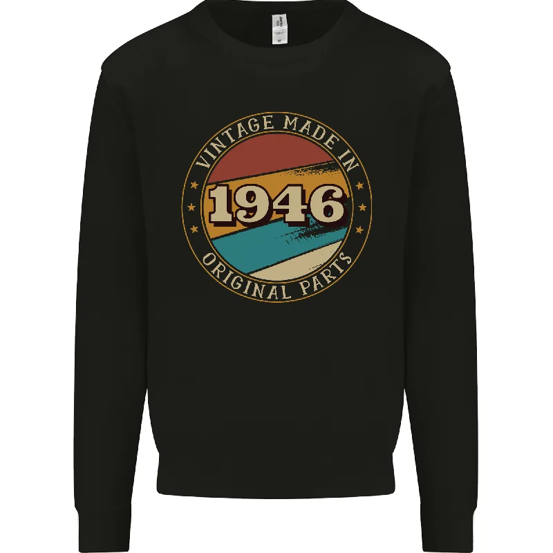 luxury fitness sweatshirt78th Birthday  Vintage Made In 1946 Mens Sweatshirt Jumper