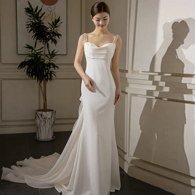 Special Offer Suzanna Beaded Shoulder Back Tail Maxi Dress