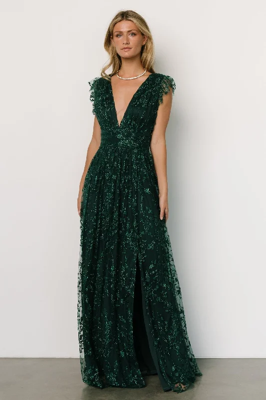 Weekend Deal Arlene Shimmer Gown | Emerald