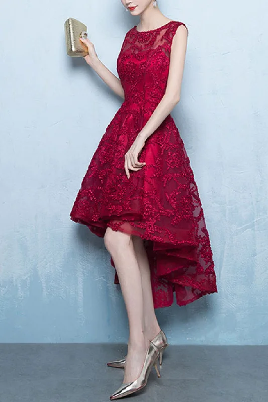 Exclusive Savings SLEEVELESS PATCHWORK HIGH LOW DRESS