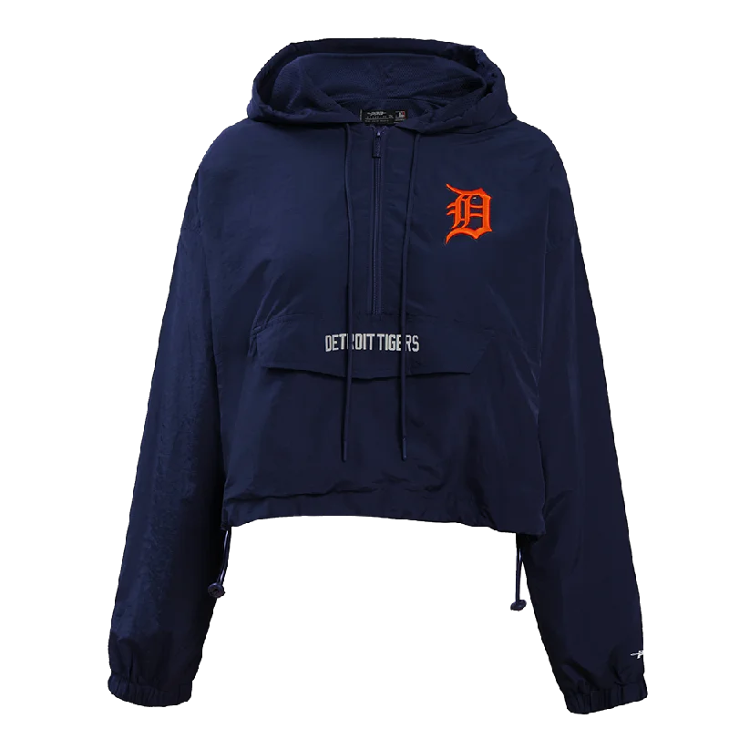 MLB DETROIT TIGERS CLASSIC WOMEN'S WIND WOVEN 1/2 JACKET (MIDNIGHT NAVY)