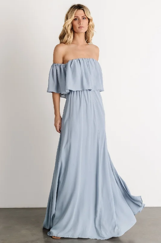 cocktail dressDiana Off Shoulder Maxi Dress | Light Blue