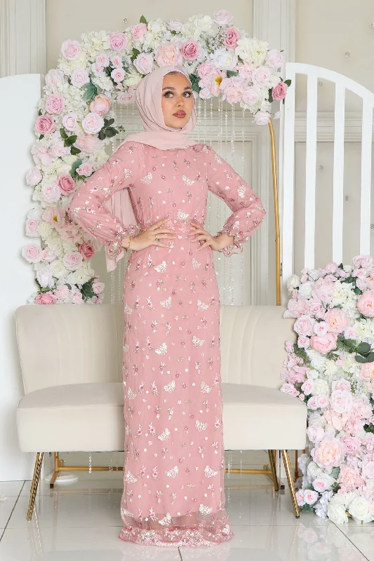 Price Drop Alaia Embroidery Dress- Rose pink