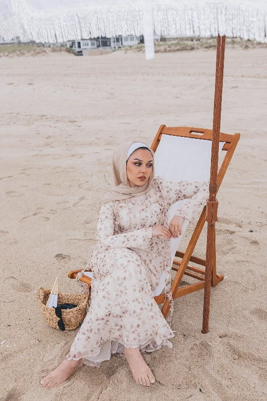 Price Drop Alert Nailea Floral Maxi Dress- Cream
