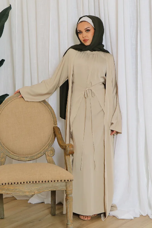 Deal Explosion Lyla Abaya Set- Beige
