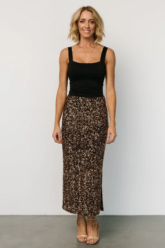 formal dressCharmed Sequin Midi Skirt | Bronze