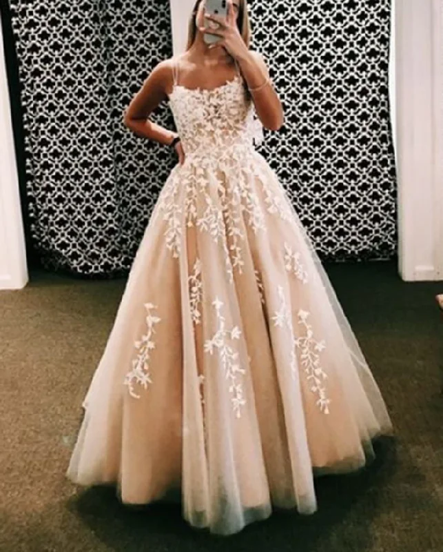 Take Advantage Amazing Ivory / Nude Criss-cross Back Spaghetti Lace Ball Gown Sweet 16 Tulle Lace Gown Girls Party Prom Dresses,DS4449 Take Advantage Amazing Ivory / Nude Criss-cross Back Spaghetti Lace Ball Gown Sweet 16 Tulle Lace Gown Girls Party Prom Dresses,DS4449