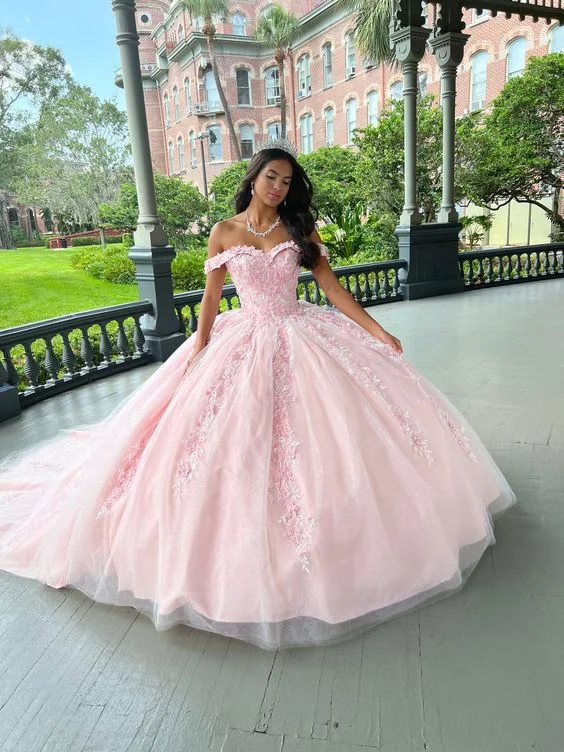 t-shirt dressPink Sweetheart Quinceanera Dresses Sweet Lace Prom Party Ball Gowns,DP0202