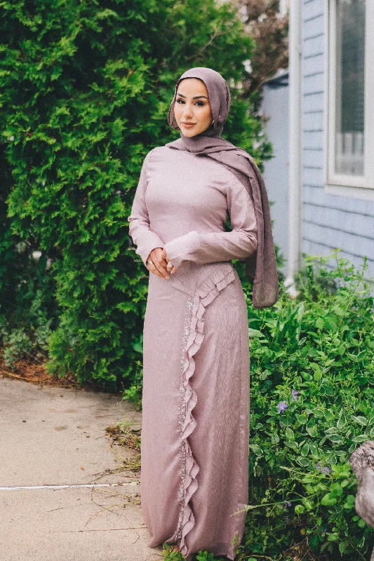 Extra Savings Lia Ruffle Maxi Dress - Dark Lavender