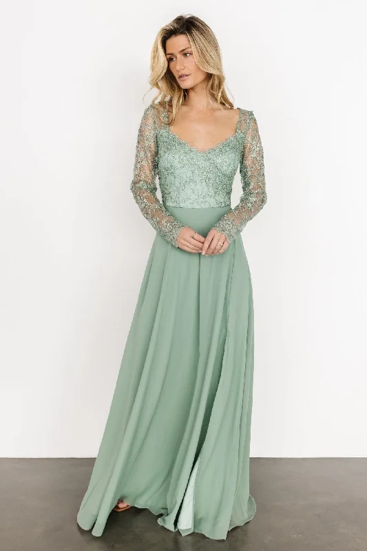 Discount Deals Adalaide Long Sleeve Maxi Dress | Dusty Sage