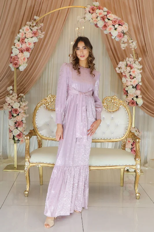 Price Rollback Jasmine Satin Wrap Dress- Rose