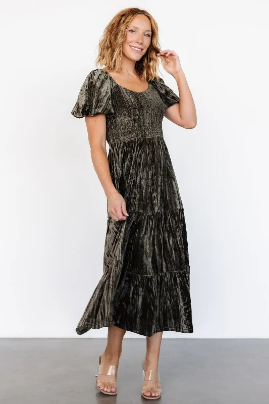 casual dressColleen Velvet Maxi Dress | Olive