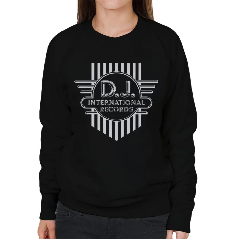 loose fit sports sweatshirtDJ International Records Cross Logo Women's Sweatshirt