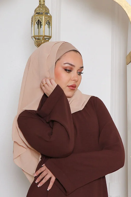 Super Sale Laila Matching Chiffon Hijab Set- Gold