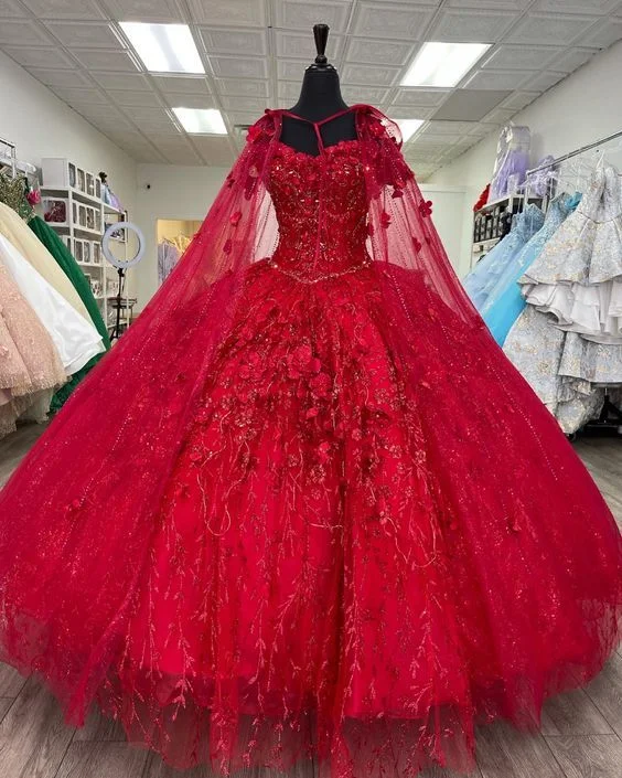 Discount Days Elegant Long Prom Dresses Red Ball Dress,DS4413