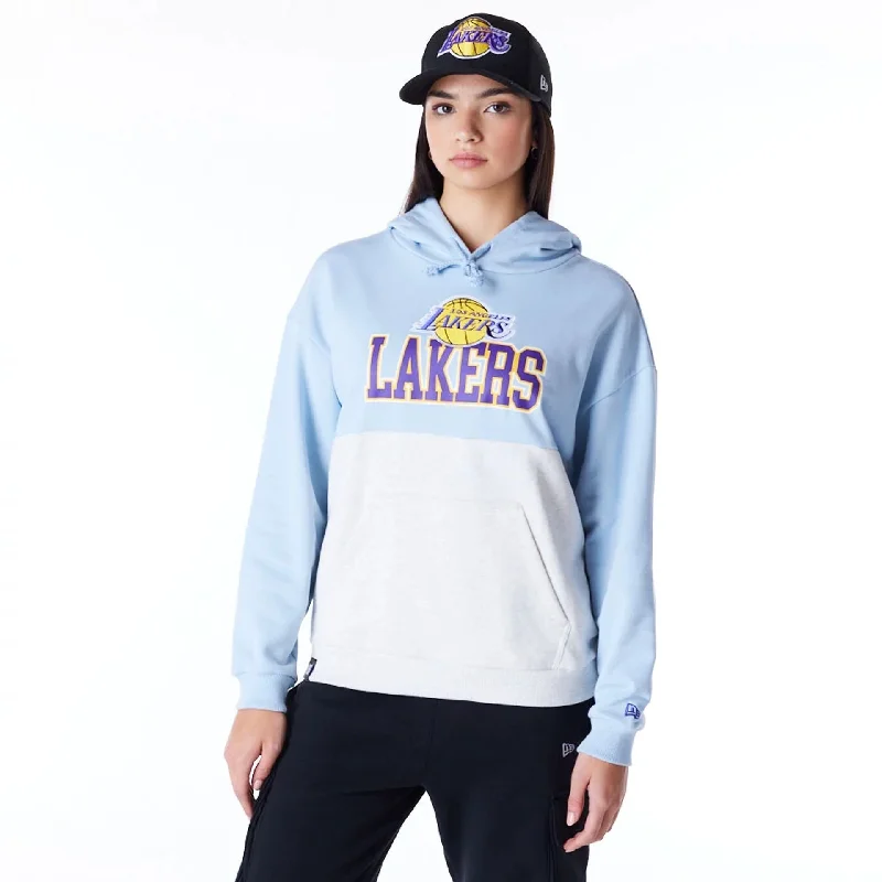 Buy Now LA Lakers Womens NBA Pastel Blue Oversized Pullover Hoodie