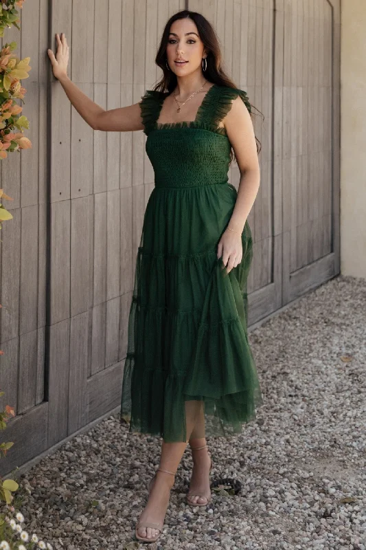 luxury dressEmma Smocked Tulle Dress | Green