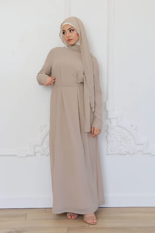 Seasonal Sale Irene Chiffon Dress- Sand