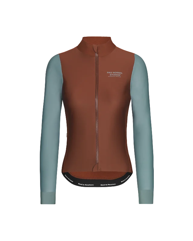 eco-friendly sports hoodieWomen's Mechanism Thermal Long Sleeve Jersey - Mahogany / Dusty Teal