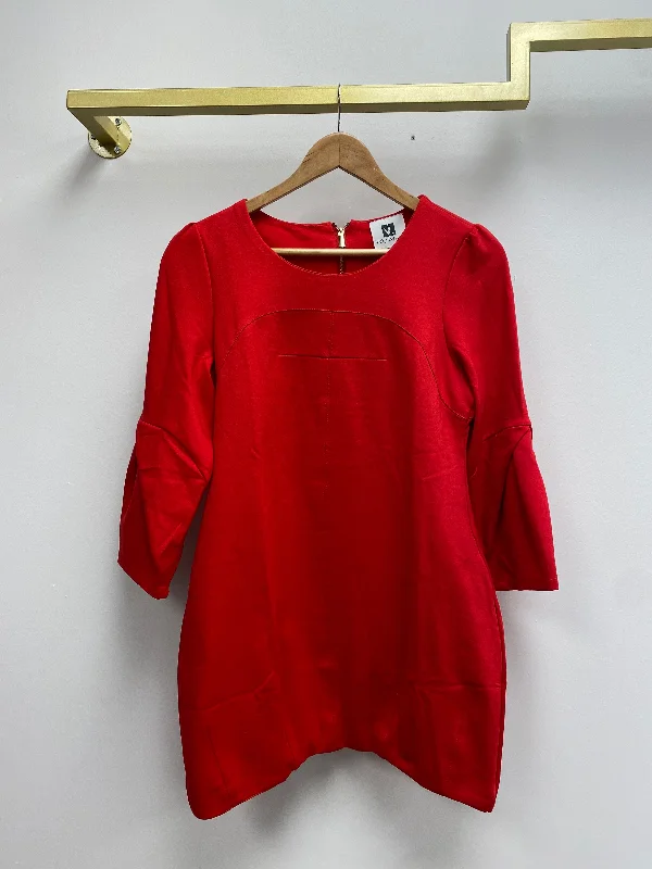 Seasonal Sale 3/4 Sleeve Red Mini Dress