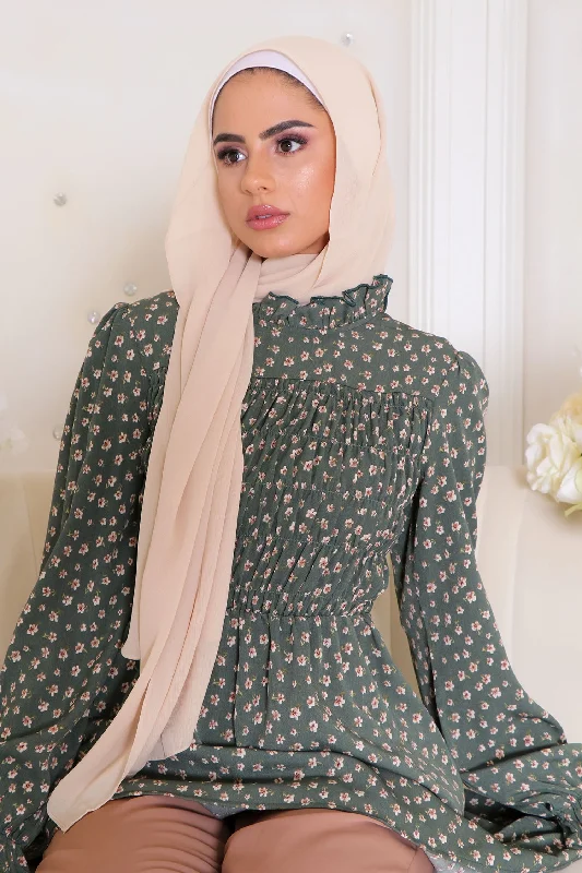 Price Buster Jayla Floral Shirred Top- Hunter Green