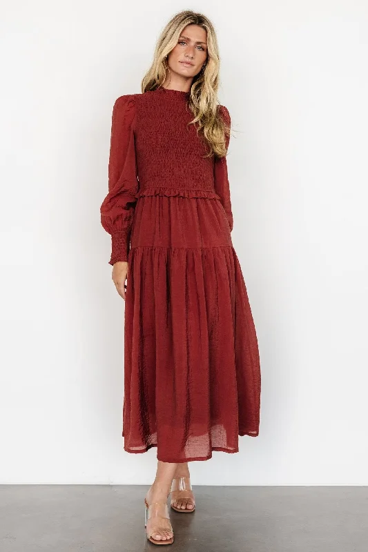 ruffle dressDaria Smocked Maxi Dress | Brick