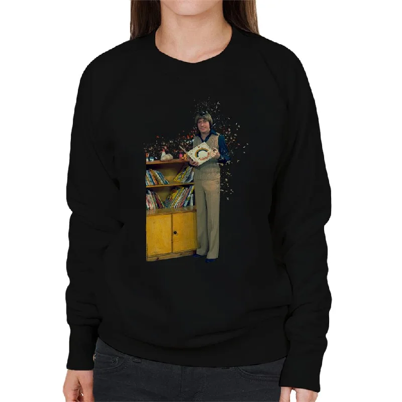 Mega Deal TV Times Rainbow Presenter Geoffrey Hayes 1975 Women's Sweatshirt
