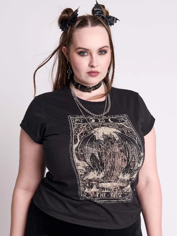 textured dressDevil Tarot Baby Tee